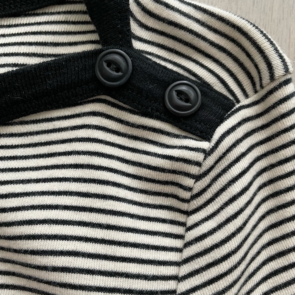 Ralph Lauren Boatneck Nautical Striped Style Jersey Dress w/ Asymmetrical Ruffle - Picture 3 of 5